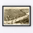 Vintage Map of Kansas City, Missouri 1869
