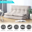 Adjustable Fabric Folding Chaise Lounge Sofa Floor Couch and Sofa (Beige)