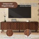 TV Stand With Soft Closing Hinges And Cable Management - Walnut by HouseOfZazla