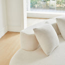 Curved Boneless Couch, Half Moon Sofa, 5 Seat Couch With High Density Foam Filled For Living Room - White by Unique Piece Furniture