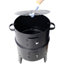 Portable Charcoal Smoker Grill For Outdoor Cooking - Black by HouseOfZazla