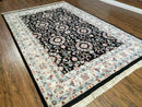 6' X 9' Handmade Indian Agra Wool Rug Carpet Vegetable Dyes Black