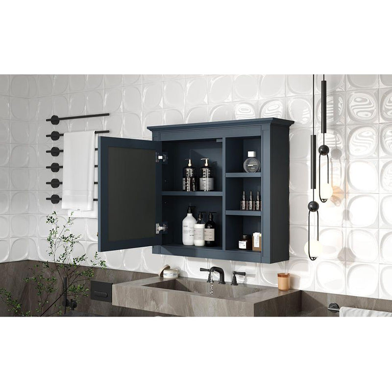 30" x 28" Medicine Cabinet, Wall Mounted Bathroom Storage Cabinet, Modern Bathroom Wall Cabinet with Mirror,Medicine Cabinet, Mirror Cabinet with 3 Open Shelves (Not Include Bathroom Vanity)