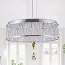 Modern Crystal Chandelier 18.9 Inches Aluminum+Iron Round Ceiling Light Flush Mount Ceiling Light Fixture for kitchen Island Dining Bedrooms and Hallway