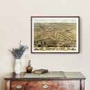Vintage Map of Macon City, Missouri 1869