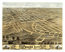 Vintage Map of Macon City, Missouri 1869