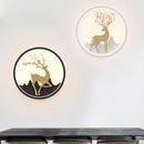 GobekUsa Nordic Metallic Black/White-Gold LED Circle Wall Sconce Light: Warm/White Glow for Bedroom
