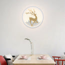 GobekUsa Nordic Metallic Black/White-Gold LED Circle Wall Sconce Light: Warm/White Glow for Bedroom