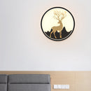 GobekUsa Nordic Metallic Black/White-Gold LED Circle Wall Sconce Light: Warm/White Glow for Bedroom