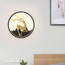 GobekUsa Nordic Metallic Black/White-Gold LED Circle Wall Sconce Light: Warm/White Glow for Bedroom