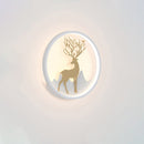 GobekUsa Nordic Metallic Black/White-Gold LED Circle Wall Sconce Light: Warm/White Glow for Bedroom