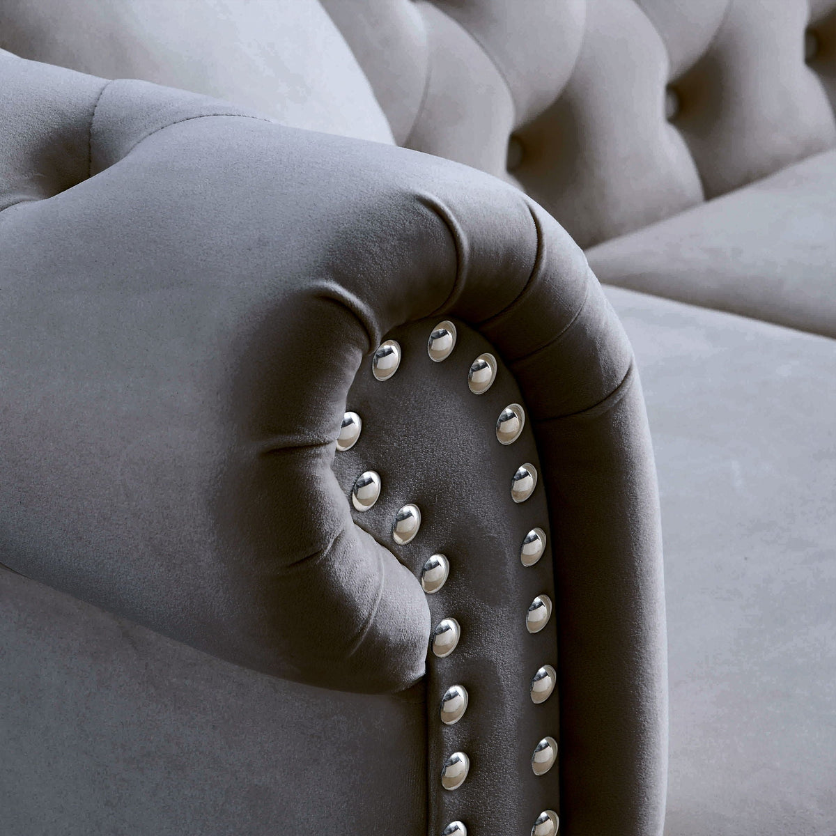 Chesterfield Sofa With Rolled Arms And Nailhead Trim, photo 14 of 40