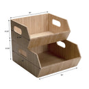 Stackable Bamboo Storage Bin Set (2-Piece) | 12” XL and 8.25” Small | Nesting Pantry & Cabinet Organizers by MobilevisionUS