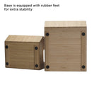 Stackable Bamboo Storage Bin Set (2-Piece) | 12” XL and 8.25” Small | Nesting Pantry & Cabinet Organizers by MobilevisionUS