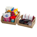 Stackable Bamboo Storage Bin Set (2-Piece) | 12” XL and 8.25” Small | Nesting Pantry & Cabinet Organizers by MobilevisionUS