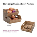 Stackable Bamboo Storage Bin Set (2-Piece) | 12” XL and 8.25” Small | Nesting Pantry & Cabinet Organizers by MobilevisionUS