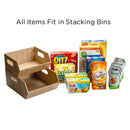 Stackable Bamboo Storage Bin Set (2-Piece) | 12” XL and 8.25” Small | Nesting Pantry & Cabinet Organizers by MobilevisionUS