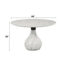 Koen - Round Dining Table, Engineering Marble Top - White & Black by Unique Piece Furniture
