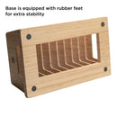 10-Slot Bamboo Desktop Organizer & Tech Hub – Multi-Device Rack for Laptops, Tablets, File Folders, and Mail by MobilevisionUS