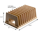 10-Slot Bamboo Desktop Organizer & Tech Hub – Multi-Device Rack for Laptops, Tablets, File Folders, and Mail by MobilevisionUS