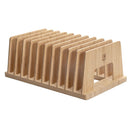 10-Slot Bamboo Desktop Organizer & Tech Hub – Multi-Device Rack for Laptops, Tablets, File Folders, and Mail by MobilevisionUS