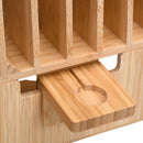 MobileVision 12 Slot Bamboo Charging Station Organizer w/ 2 iWatch Adapter Stands by MobilevisionUS