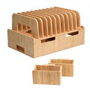 MobileVision Bamboo 12-Port Charging Station & Docking Organizer for Smartphones & Tablets w/ 2 Caddy Add-Ons by MobilevisionUS