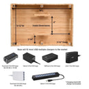 MobileVision 12 Slot Bamboo Charging Station Organizer w/ 2 iWatch Adapter Stands by MobilevisionUS