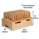 MobileVision 12 Slot Bamboo Charging Station Organizer w/ 2 iWatch Adapter Stands by MobilevisionUS