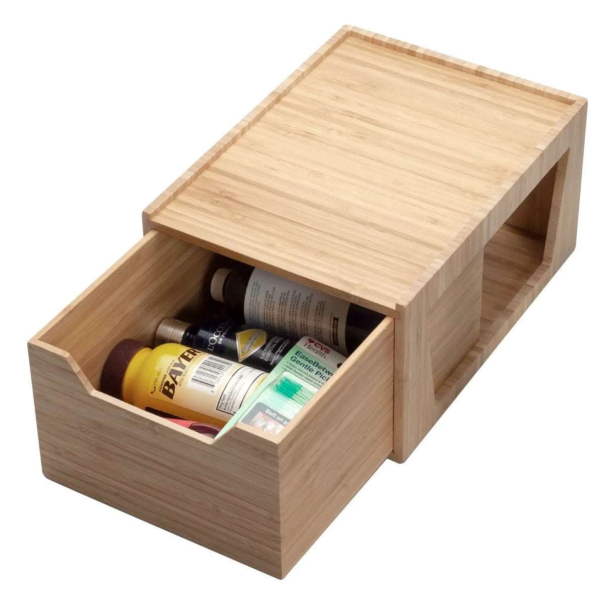Tall Bamboo Drawer - Stackable Deep Desk Organizer & Kitchen Pantry Storage Caddy, photo 4 of 9