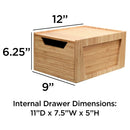 Tall Bamboo Drawer - Stackable Deep Desk Organizer & Kitchen Pantry Storage Caddy by MobilevisionUS