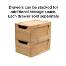 Tall Bamboo Drawer - Stackable Deep Desk Organizer & Kitchen Pantry Storage Caddy by MobilevisionUS