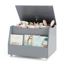 Wooden Mobile Toy Storage Organizer with Bookshelf and Lockable Wheels by LJGDeals