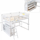 Modern Loft Bed With Built In Desk, Shelves, And 2 Drawers by HouseOfZazla