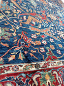 Hand-Knotted Afghani Bidjar Ghazni Wool Rug – 6'7" x 9'10" – Elegant Floral Design