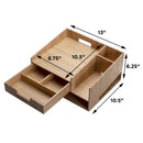Bamboo Executive Telephone Stand & Desktop Command Center | Multi-Functional Office Organizer with Storage Drawer by MobilevisionUS