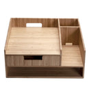 Bamboo Executive Telephone Stand & Desktop Command Center | Multi-Functional Office Organizer with Storage Drawer by MobilevisionUS