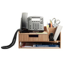 Bamboo Executive Telephone Stand & Desktop Command Center | Multi-Functional Office Organizer with Storage Drawer by MobilevisionUS