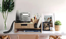 Bamboo Executive Telephone Stand & Desktop Command Center | Multi-Functional Office Organizer with Storage Drawer by MobilevisionUS
