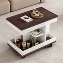 Adjustable End Table With Wheels, 360°Rotating Top And Storage Space by HouseOfZazla