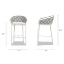 Rowan - Rope Barrel Low Back Patio Counter Stool (Set of 2) - Optic White by HouseOfZazla