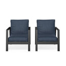 All-Weather Ergonomic Patio Armchairs With Thick Cushions (Set of 2) by HouseOfZazla