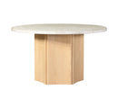 Qwin - Marble Top Round Dining Table - Natural by HouseOfZazla