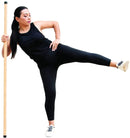 Bamboo Mobility & Training Stick with Rubber Feet - Exercise Balance Pole for Yoga, Pilates, Physical Therapy & Stretching by MobilevisionUS