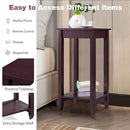 2-Tier Nightstand End Side Wooden Legs Table for Bedroom by DirectDeals