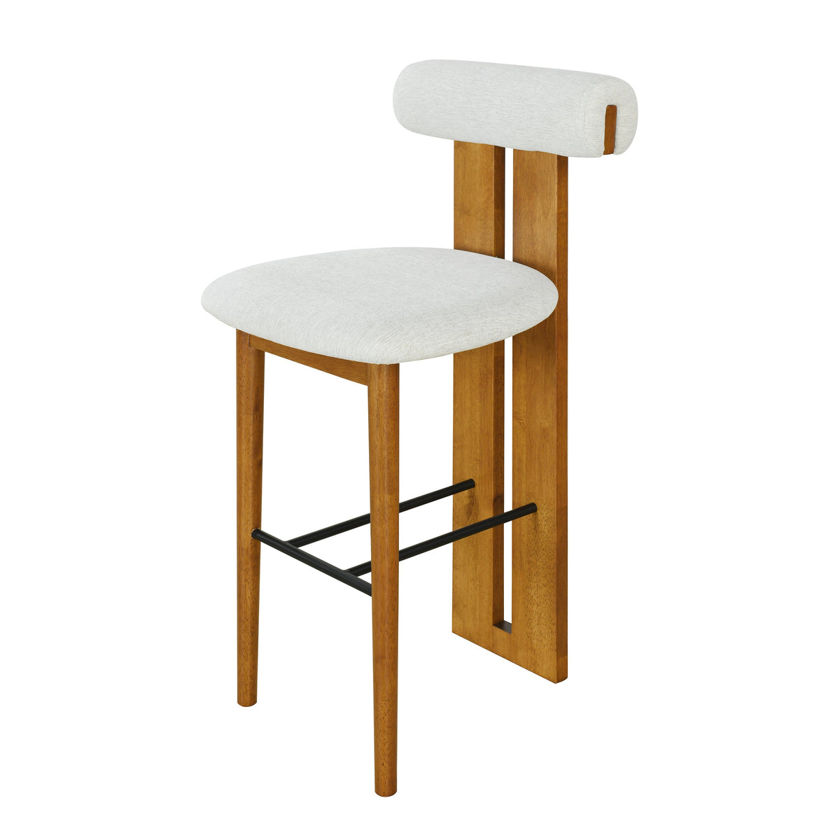 Renee Indoor Wooden Upholstered Barstool, photo 6 of 10