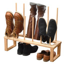 Elevated Bamboo Boot Rack & Shoe Organizer (29” x 9”) | Two-Tiered Crease-Free Storage for Tall, Ankle, and Riding Boots by MobilevisionUS
