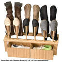 Elevated Bamboo Boot Rack & Shoe Organizer (29” x 9”) | Two-Tiered Crease-Free Storage for Tall, Ankle, and Riding Boots by MobilevisionUS