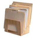 Bamboo 5-Slot Inclined Desktop Organizer | Vertical File Sorter & Tablet/Laptop Charging Station by MobilevisionUS