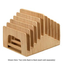 Bamboo 5-Slot Inclined Desktop Organizer | Vertical File Sorter & Tablet/Laptop Charging Station by MobilevisionUS